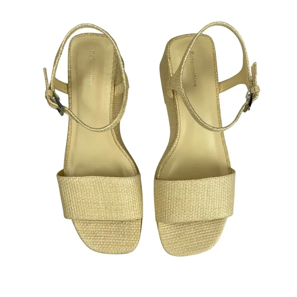 EUC - Reformation Zora Thatched Platform Sandals